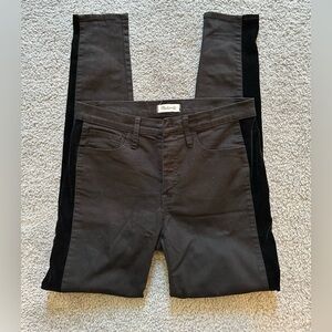 Madewell Tall 9” High Rise Skinny Jeans, Size 31, with Velvet Side Panels